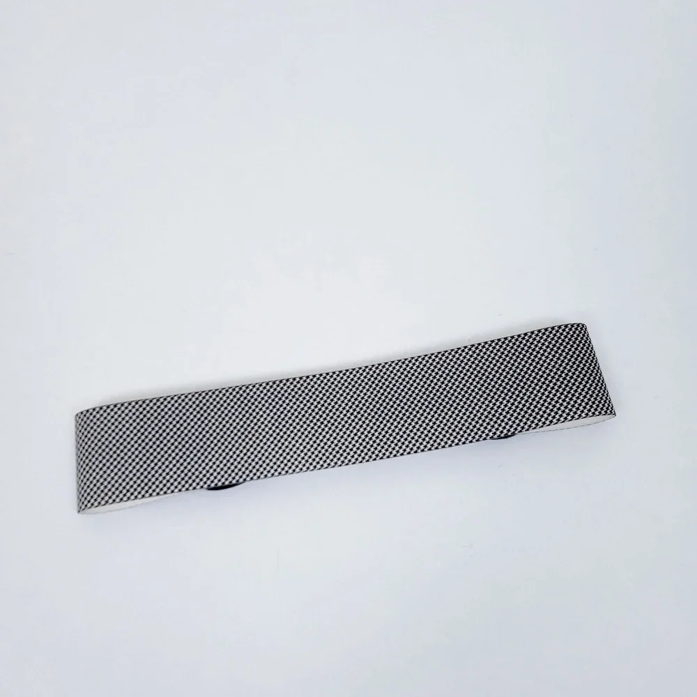 90s Houndstooth Belt Wide Buckle Thick Suede Black White - Picture 10 of 12